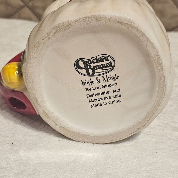Cracker Barrel Jingle & Mingle Lori Siebert Christmas Santa Claus Mug NO SPOON - Picture 7 of 10